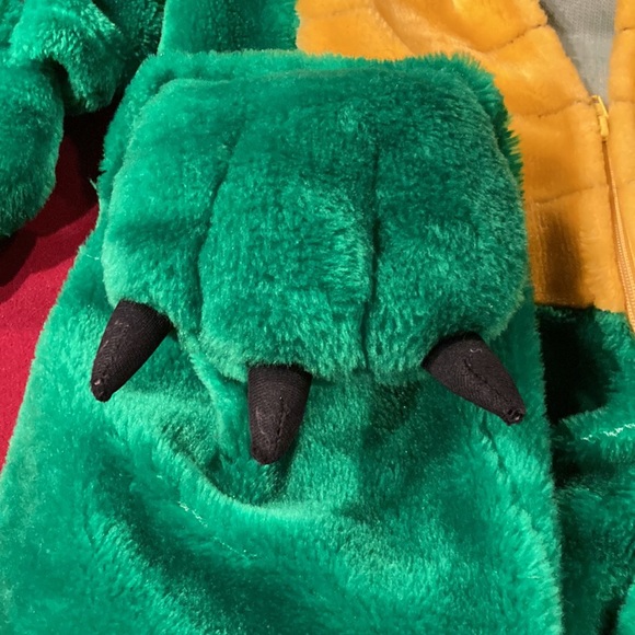 VINTAGE 1998 CHRISHA PLAYFUL PLUSH HALLOWEEN COSTUME GREEN DRAGON ages 4-6 - Picture 3 of 4